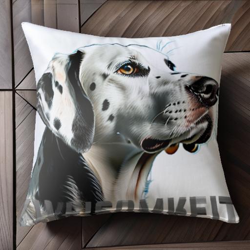 ZWEISAMKEIT ダルメシアン 青 シンプル クッションカバー 45×45cm アニマル柄 おしゃれ 可愛い クッション本体付き 正方形 犬ファン