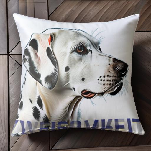 ドイツ語 ダルメシアン クッションカバー 45×45cm アニマル柄 おしゃれ 可愛い クッション本体付き 正..