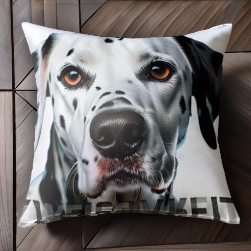 ドイツ語 ダルメシアン テキスト クッションカバー 45×45cm アニマル柄 おしゃれ 可愛い クッション本..