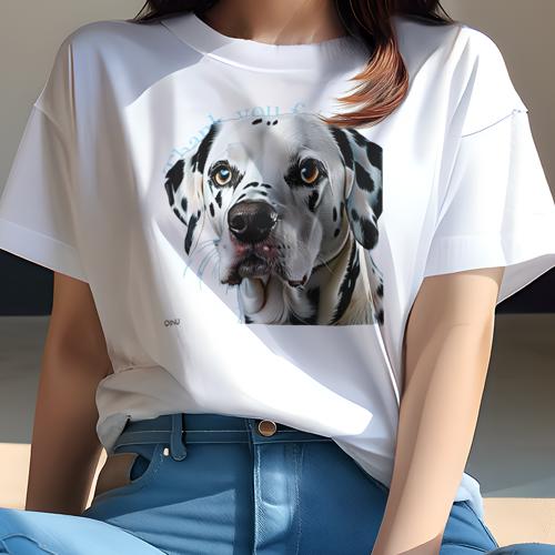 Tシャツ レディース 犬ファン 半袖 春夏 犬柄 プリント カジュアル かわいい 人間用 フィットネス ダンス ありがとう ダルメシアン Tシャツ レディース 犬ファン 半袖 春夏 犬柄 プリント カジュアル かわいい 人間用 フィットネス ダンス ありがとう ダルメシアン