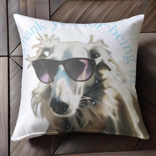 サングラス ボルゾイ おしゃれ クール クッションカバー 45×45cm アニマル柄 可愛い クッション本体付き 正方形 犬ファン