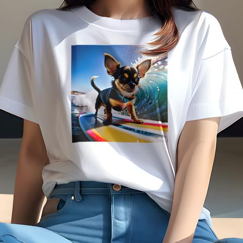 Tシャツ レディース 犬ファン 半袖 春夏 犬柄 プリント カジュアル かわいい 人間用 フィットネス ダン..