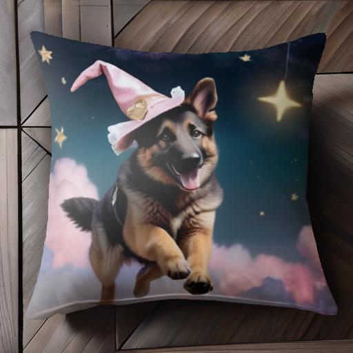 魔法の帽子 ジャーマンシェパード 星 雲 夜空 クッションカバー 45×45cm アニマル柄 おしゃれ 可愛い クッション本体付き 正方形 犬ファン 魔法の帽子 ジャーマンシェパード 星 雲 夜空 クッションカバー 45×45cm アニマル柄 おしゃれ 可愛い クッション本体付き 正方形 犬ファン
