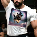 Tシャツ メンズ キッズ 犬ファン 半袖 春夏 犬柄 プリント カジュアル かわいい 人間用 フィットネス ダンス ハート ジャーマンシェパードドッグ 魔法の帽子 星 雲 夜の空