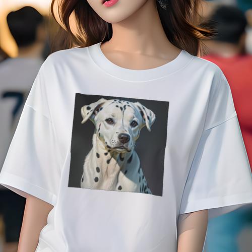 Tシャツ レディース 犬ファン 半袖 春夏 犬柄 プリント カジュアル かわいい 人間用 フィットネス ダンス ダルメシアン Tシャツ レディース 犬ファン 半袖 春夏 犬柄 プリント カジュアル かわいい 人間用 フィットネス ダンス ダルメシアン