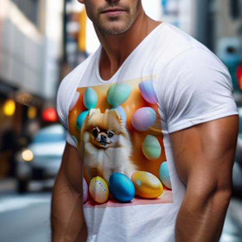 Tシャツ メンズ キッズ 犬ファン 半袖 春夏 犬柄 プリント カジュアル かわいい 人間用 フィットネス ダンス イースターエッグ ポメラニアン パステルカラー Tシャツ メンズ キッズ 犬ファン 半袖 春夏 犬柄 プリント カジュアル かわいい 人間用 フィットネス ダンス イースターエッグ ポメラニアン パステルカラー