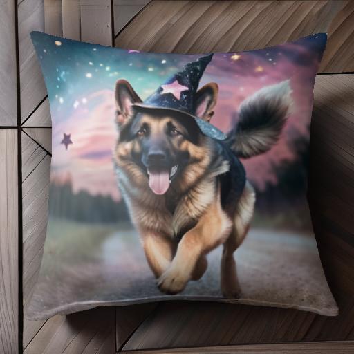 魔法の帽子 ジャーマンシェパード 夕暮れ 星 道 ファンタジー クッションカバー 45×45cm アニマル柄 おしゃれ 可愛い クッション本体付き 正方形 犬ファン 魔法の帽子 ジャーマンシェパード 夕暮れ 星 道 ファンタジー クッションカバー 45×45cm アニマル柄 おしゃれ 可愛い クッション本体付き 正方形 犬ファン