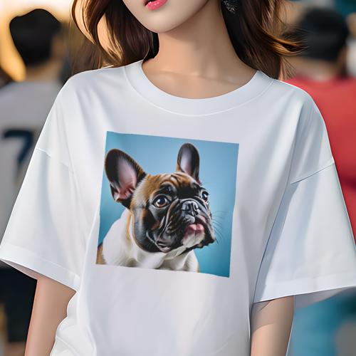 Tシャツ レディース 犬ファン 半袖 春夏 犬柄 プリント カジュアル かわいい 人間用 フィットネス ダン..