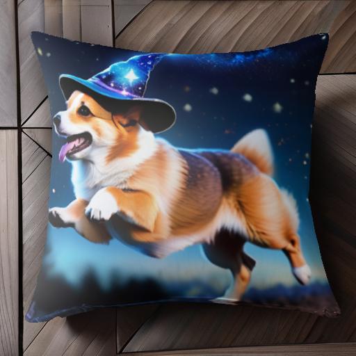 魔法の帽子 コーギー 夜空 星 クッションカバー 45×45cm アニマル柄 おしゃれ 可愛い クッション本体付き 正方形 犬ファン 魔法の帽子 コーギー 夜空 星 クッションカバー 45×45cm アニマル柄 おしゃれ 可愛い クッション本体付き 正方形 犬ファン