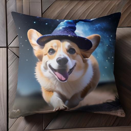 魔法の帽子 ウェルシュコーギー 星空 夜空 クッションカバー 45×45cm アニマル柄 おしゃれ 可愛い クッション本体付き 正方形 犬ファン 魔法の帽子 ウェルシュコーギー 星空 夜空 クッションカバー 45×45cm アニマル柄 おしゃれ 可愛い クッション本体付き 正方形 犬ファン