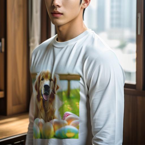 長袖Tシャツ 人間用 メンズ 秋春夏 プリント レジャー アウトドア カジュアル かわいい 犬ファン 草 ゴールデンレトリバー カラフルな卵 屋外 長袖Tシャツ 人間用 メンズ 秋春夏 プリント レジャー アウトドア カジュアル かわいい 犬ファン 草 ゴールデンレトリバー カラフルな卵 屋外