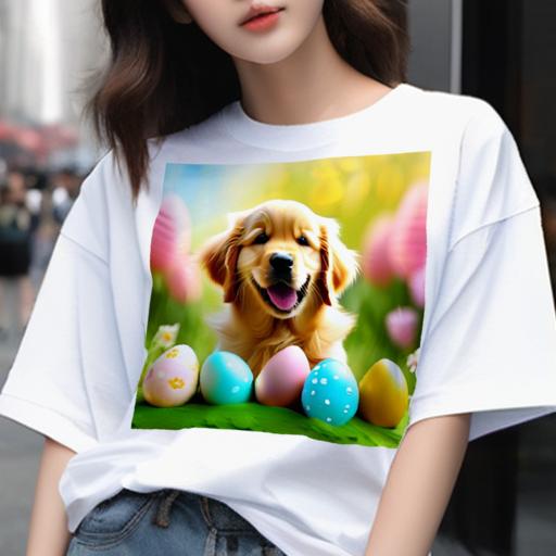 Tシャツ メンズ キッズ 犬ファン 半袖 春夏 犬柄 プリント カジュアル かわいい 人間用 フィットネス ダンス カラフルな卵 ゴールデンレトリバー 草 花 Tシャツ メンズ キッズ 犬ファン 半袖 春夏 犬柄 プリント カジュアル かわいい 人間用 フィットネス ダンス カラフルな卵 ゴールデンレトリバー 草 花