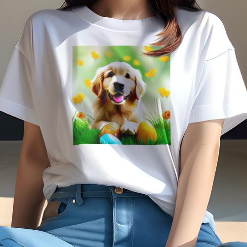 Tシャツ レディース 犬ファン 半袖 春夏 犬柄 プリント カジュアル かわいい 人間用 フィットネス ダンス 卵 ゴールデンレトリバー 花 草 Tシャツ レディース 犬ファン 半袖 春夏 犬柄 プリント カジュアル かわいい 人間用 フィットネス ダンス 卵 ゴールデンレトリバー 花 草