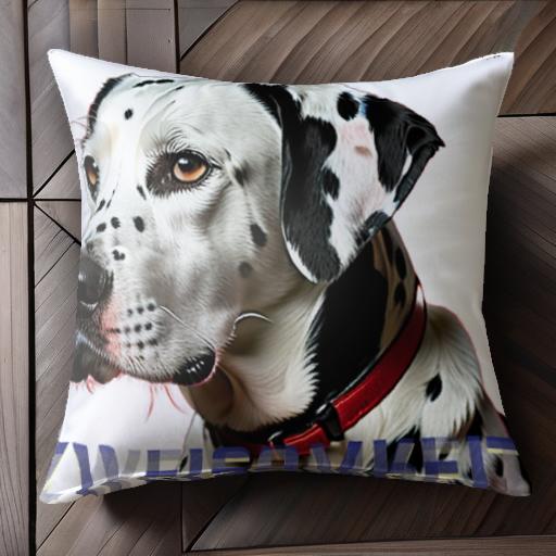 首輪 ダルメシアン ドイツ語 クッションカバー 45×45cm アニマル柄 おしゃれ 可愛い クッション本体付..