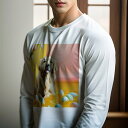 長袖Tシャツ 人間用 メンズ 秋春夏 プリント レジャー アウトドア カジュアル かわいい 犬ファン イースターエッグ ゴールデンレトリバー チューリップ 巣