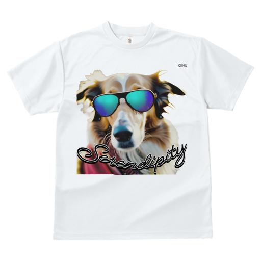Tシャツ メンズ キッズ 犬ファン 半袖 春夏 犬柄 プリント カジュアル かわいい 人間用 フィットネス ダンス サングラス ボーダーコリー セレンディピティ 犬