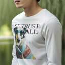 長袖Tシャツ 人間用 メンズ 秋春夏 プリント レジャー アウトドア カジュアル かわいい 犬ファン サングラス ボルゾイ コート テキスト