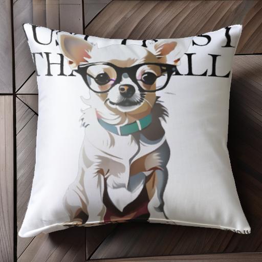 眼鏡 チワワ クッションカバー 45×45cm アニマル柄 おしゃれ 可愛い クッション本体付き 正方形 犬ファン