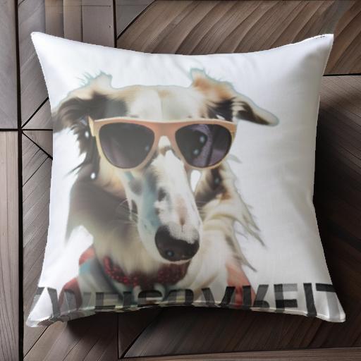 サングラス ボーダーコリー ドッグカラー ドイツ語のテキスト クッションカバー 45×45cm アニマル柄 お..