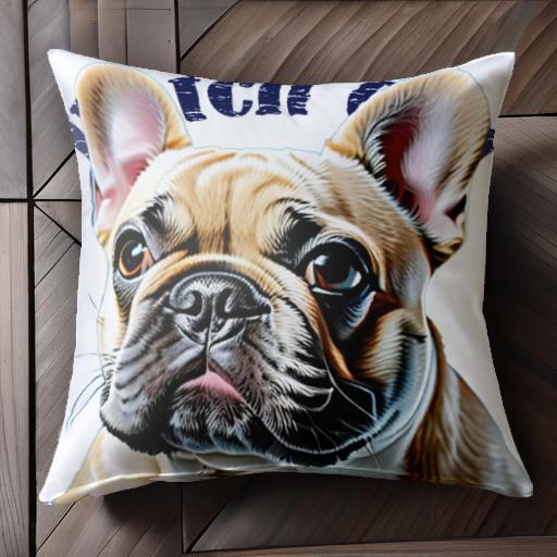 耳 フレンチブルドッグ かわいい 愛らしい クッションカバー 45×45cm アニマル柄 おしゃれ 可愛い クッション本体付き 正方形 犬ファン
