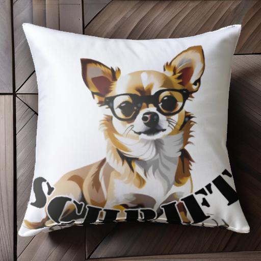 メガネ チワワ SCHRIFT クッションカバー 45×45cm アニマル柄 おしゃれ 可愛い クッション本体付き 正方形 犬ファン メガネ チワワ SCHRIFT クッションカバー 45×45cm アニマル柄 おしゃれ 可愛い クッション本体付き 正方形 犬ファン