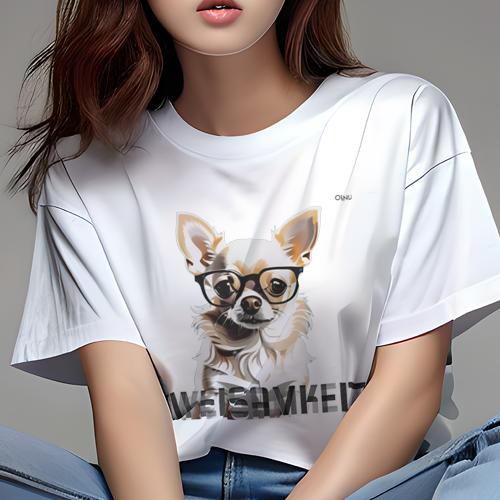 Tシャツ レディース 犬ファン 半袖 春夏 犬柄 プリント カジュアル かわいい 人間用 フィットネス ダン..