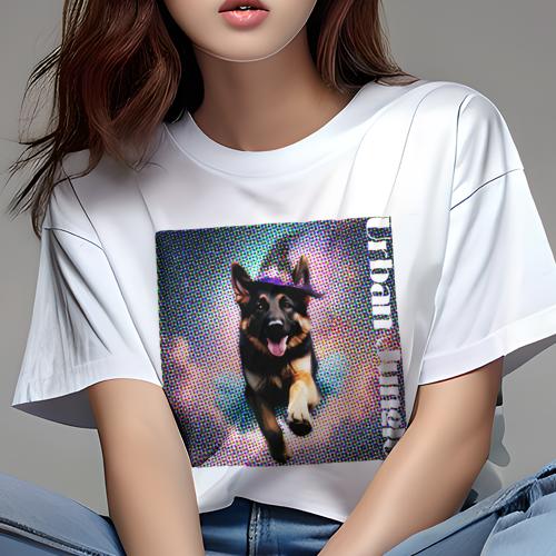 Tシャツ レディース 犬ファン 半袖 春夏 犬柄 プリント カジュアル かわいい 人間用 フィットネス ダン..