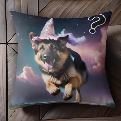 帽子 ジャーマンシェパード 宇宙 夜空 魔法 雲 クッションカバー 45×45cm アニマル柄 おしゃれ 可愛い クッション本体付き 正方形 犬ファン 帽子 ジャーマンシェパード 宇宙 夜空 魔法 雲 クッションカバー 45×45cm アニマル柄 おしゃれ 可愛い クッション本体付き 正方形 犬ファン