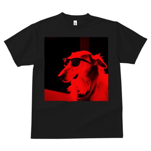 Tシャツ レディース 犬ファン 半袖 春夏 犬柄 プリント カジュアル かわいい 人間用 フィットネス ダンス サングラス ボルゾイ クール 赤色 スタイリッシュ