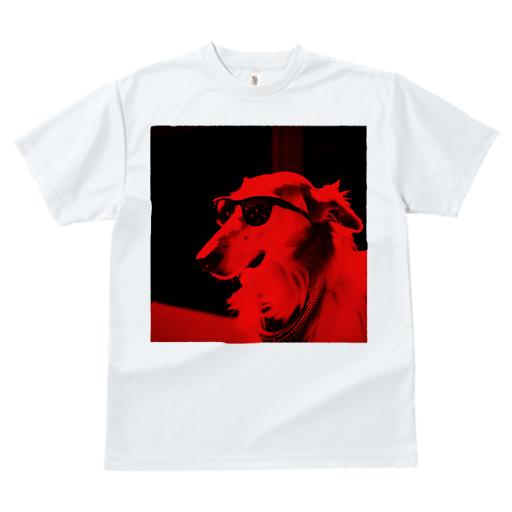 Tシャツ レディース 犬ファン 半袖 春夏 犬柄 プリント カジュアル かわいい 人間用 フィットネス ダンス サングラス ボルゾイ クール 赤色 スタイリッシュ