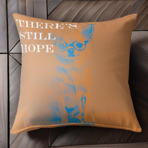 メガネ チワワ メッセージ クッションカバー 45×45cm アニマル柄 おしゃれ 可愛い クッション本体付き ..