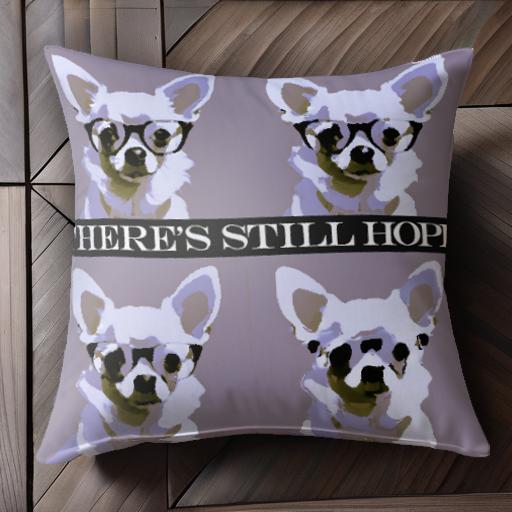 メガネ チワワ ポップアート タイポグラフィ モチーフデザイン クッションカバー 45×45cm アニマル柄 おしゃれ 可愛い クッション本体付き 正方形 犬ファンのサムネイル