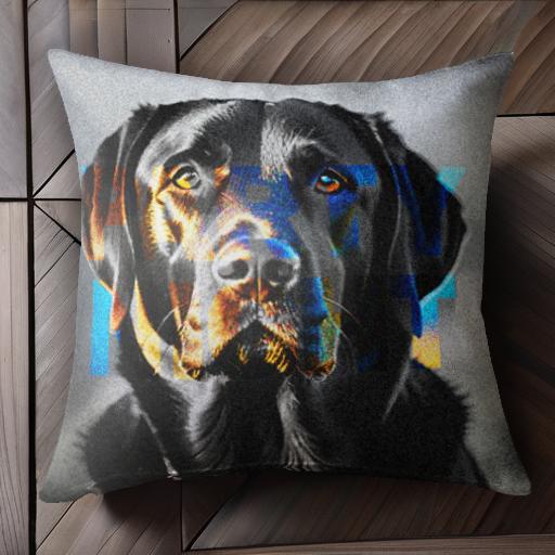 カラー ラブラドールレトリバー ポップアート アニメ風 グラフィックデザイン クッションカバー 45×45c..