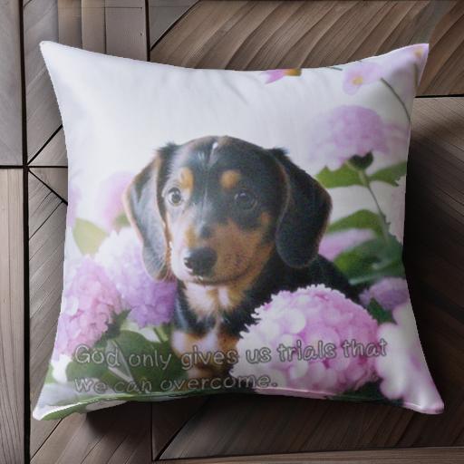 花 ダックスフンド 紫陽花 フラワーアレンジメント クッションカバー 45×45cm アニマル柄 おしゃれ 可..