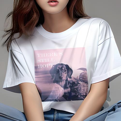 Tシャツ レディース 犬ファン 半袖 春夏 犬柄 プリント カジュアル かわいい 人間用 フィットネス ダンス アジサイ ダックスフント 希望 メッセージ Tシャツ レディース 犬ファン 半袖 春夏 犬柄 プリント カジュアル かわいい 人間用 フィットネス ダンス アジサイ ダックスフント 希望 メッセージ