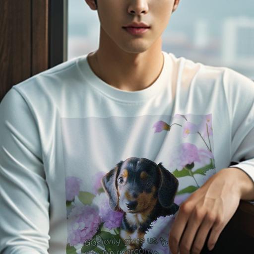 長袖Tシャツ 人間用 メンズ 秋春夏 プリント レジャー アウトドア カジュアル かわいい 犬ファン 花 ダ..