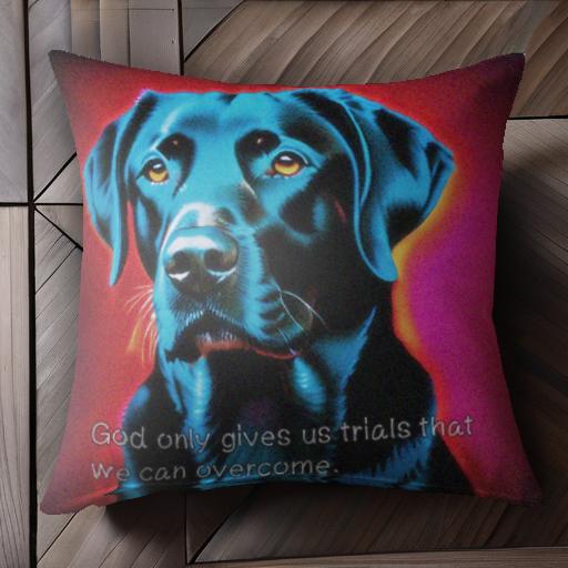ゴッド ラブラドールレトリバー リカバリー 勇気 挑戦 クッションカバー 45×45cm アニマル柄 おしゃれ 可愛い クッション本体付き 正方形 犬ファン