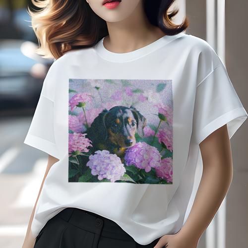 Tシャツ レディース 犬ファン 半袖 春夏 犬柄 プリント カジュアル かわいい 人間用 フィットネス ダン..