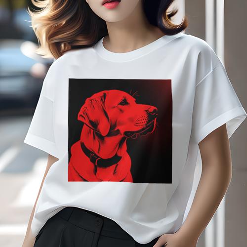 Tシャツ レディース 犬ファン 半袖 春夏 犬柄 プリント カジュアル かわいい 人間用 フィットネス ダンス 赤 ラブラドールレトリバー アート コントラスト Tシャツ レディース 犬ファン 半袖 春夏 犬柄 プリント カジュアル かわいい 人間用 フィットネス ダンス 赤 ラブラドールレトリバー アート コントラスト