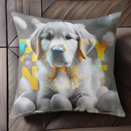 卵 ゴールデンレトリバー パーティー ナイト 犬の子供 クッションカバー 45×45cm アニマル柄 おしゃれ 可愛い クッション本体付き 正方形 犬ファン