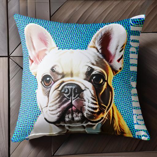 ポップアート フレンチブルドッグ アーバンジャングル カラフル モダン クッションカバー 45×45cm アニマル柄 おしゃれ 可愛い クッション本体付き 正方形 犬ファン