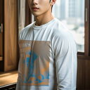 長袖Tシャツ 人間用 メンズ 秋春夏 プリント レジャー アウトドア カジュアル かわいい 犬ファン たまご ゴールデンレトリバー 希望