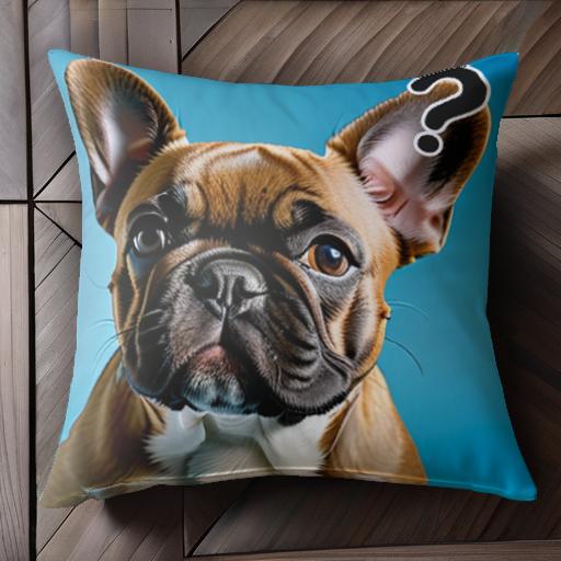 クエスチョンマーク フレンチブルドッグ 青い背景 可愛い犬 クッションカバー 45×45cm アニマル柄 おしゃれ 可愛い クッション本体付き 正方形 犬ファン クエスチョンマーク フレンチブルドッグ 青い背景 可愛い犬 クッションカバー 45×45cm アニマル柄 おしゃれ 可愛い クッション本体付き 正方形 犬ファン
