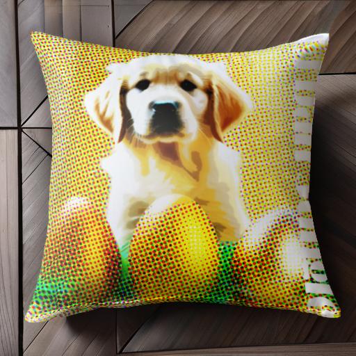 卵 ゴールデンレトリバー アーバンジャングル クッションカバー 45×45cm アニマル柄 おしゃれ 可愛い ..