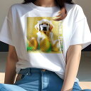 Tシャツ レディース 犬ファン 半袖 春夏 犬柄 プリント カジュアル かわいい 人間用 フィットネス ダンス 卵 ゴールデンレトリバー アーバンジャングル(4)