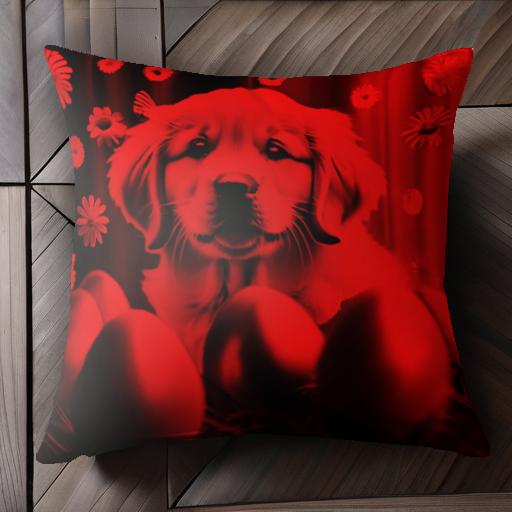 卵 ゴールデンレトリバー 花 草 クッションカバー 45×45cm アニマル柄 おしゃれ 可愛い クッション本体..