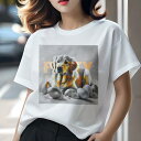 Tシャツ レディース 犬ファン 半袖 春夏 犬柄 プリント カジュアル かわいい 人間用 フィットネス ダンス たまご ゴールデンレトリバー 花