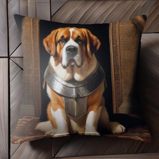 鎧 セントバーナード 古い部屋 クッションカバー 45×45cm アニマル柄 おしゃれ 可愛い クッション本体付き 正方形 犬ファン 鎧 セントバーナード 古い部屋 クッションカバー 45×45cm アニマル柄 おしゃれ 可愛い クッション本体付き 正方形 犬ファン