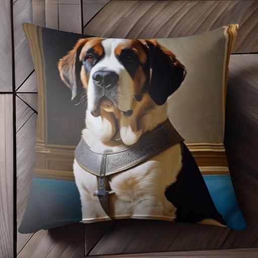 革のハーネス セントバーナード 室内 クラシック絵画の背景 高級感 クッションカバー 45×45cm アニマル柄 おしゃれ 可愛い クッション本体付き 正方形 犬ファン 革のハーネス セントバーナード 室内 クラシック絵画の背景 高級感 クッションカバー 45×45cm アニマル柄 おしゃれ 可愛い クッション本体付き 正方形 犬ファン