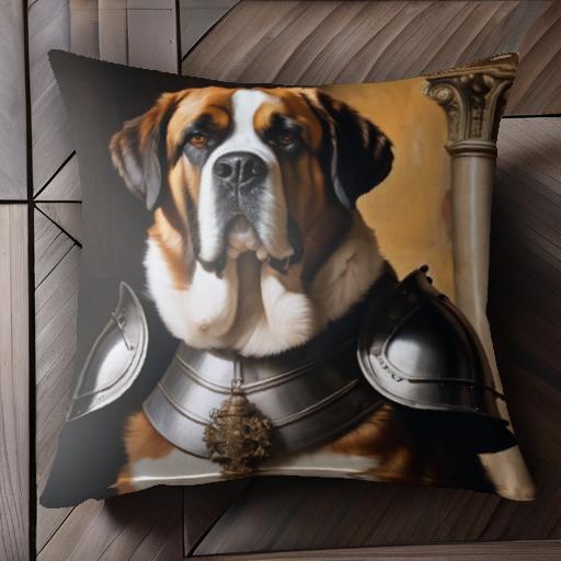 鎧 セントバーナード 王宮 柱 クッションカバー 45×45cm アニマル柄 おしゃれ 可愛い クッション本体付き 正方形 犬ファン 鎧 セントバーナード 王宮 柱 クッションカバー 45×45cm アニマル柄 おしゃれ 可愛い クッション本体付き 正方形 犬ファン